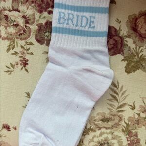 White and Blue 'Bride' Socks